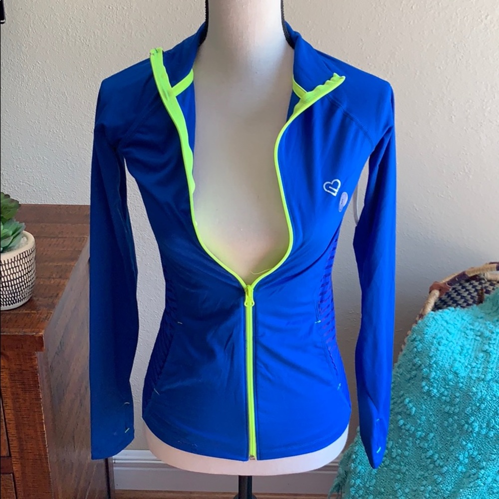Athletic blue zipper  jacket size small